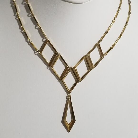 Vintage Sarah Coventry geometric 16" necklace 2" ex. 1.1763 - Picture 3 of 5